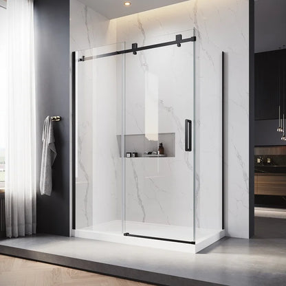Most Popular Bathroom Shower Room Tempered Glass Partition Single Sliding Frameless Shower Doors