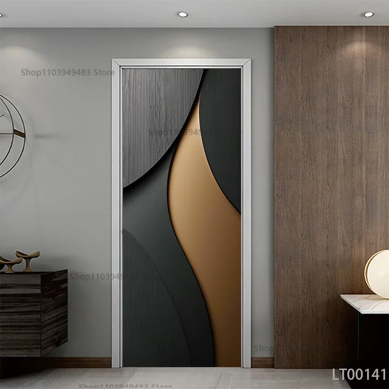 Wood Texture Series Waterproof Self-Adhesive Wallpaper Art Mural Stickers for Decor Door Cabinet Closet Ornamental Stickers