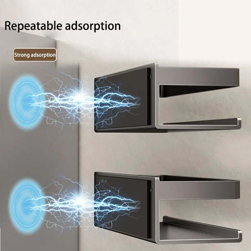 Kitchen Refrigerator Side Magnetic Storage Rack Magnet Punch-free Wall-mounted Organizer Multi-functional Spice Shelf