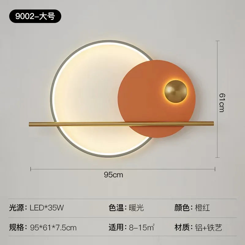 Living room wall lamp decoration light luxury circular sofa background  atmosphere lighting simple modern Nordic bedroom lamp