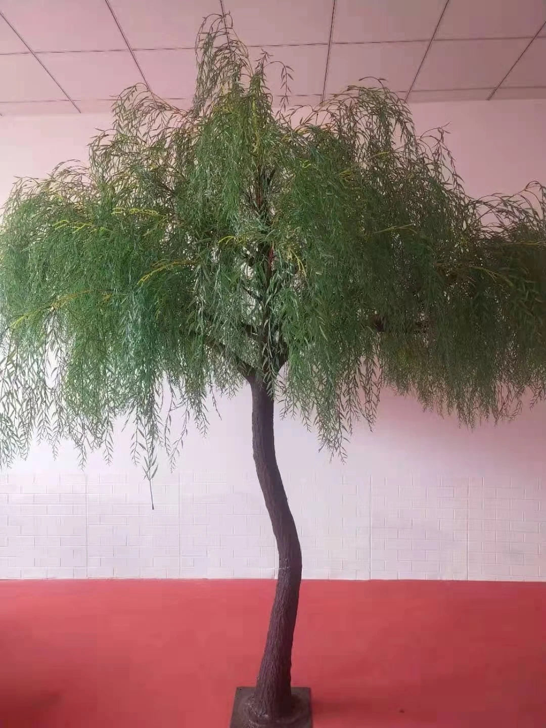 Custom Large Faux Green Weeping Willow Tree Artificial Silk Plant for Indoor Outdoor Home Garden Decoration