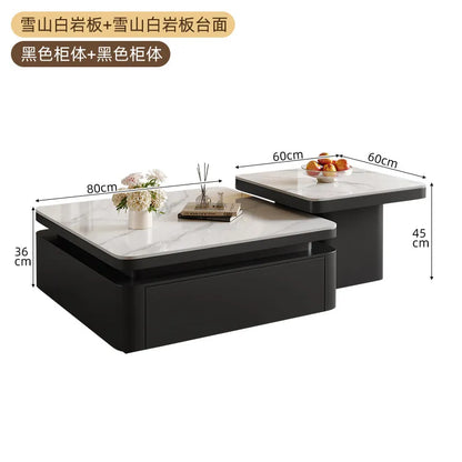 Decor Modern Table Floor Storage Luxury Center Coffee Table Apartment Black Mesas De Centro De Mesa Para Sala Home Furniture