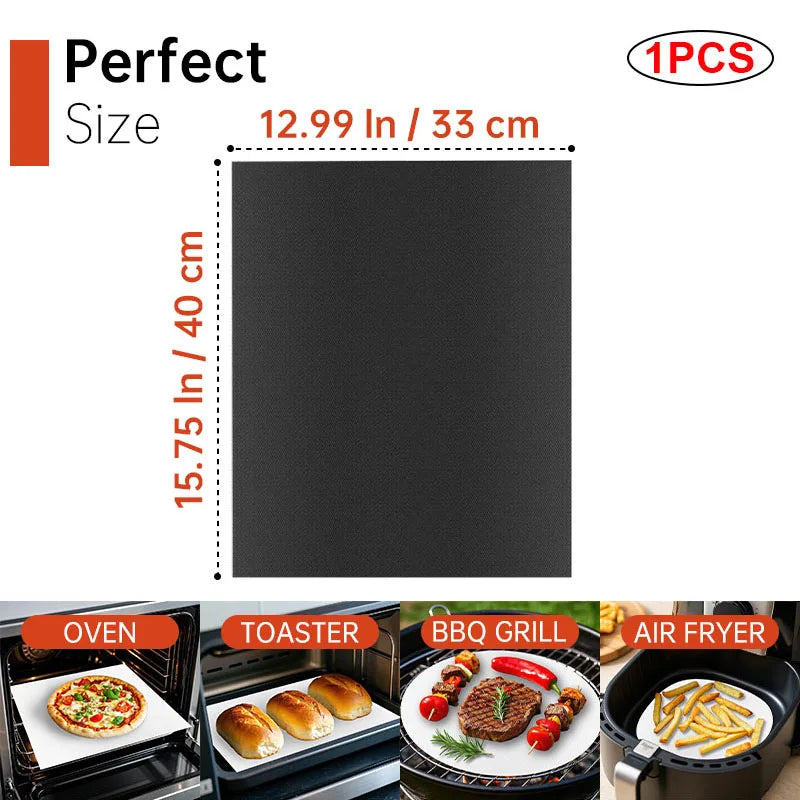 BBQ Mats Oven Bottom Liners Reusable Non-stick Baking Mats Outdoor Party Protective Mats Kitchen Tools Heat Resistant Grill Mats