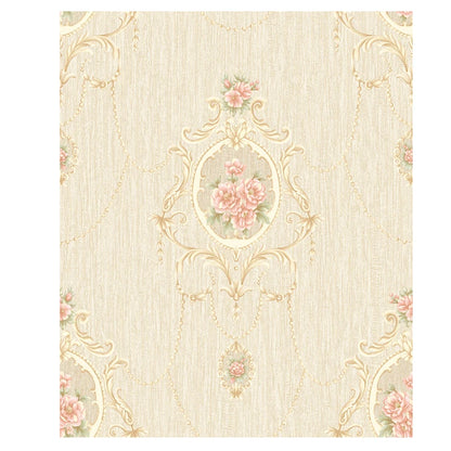 American Pastoral Non-Woven Wallpaper 3D Three-Dimensional Background Wall Home Bedroom Living Room Ab Matching Floral Wallpaper
