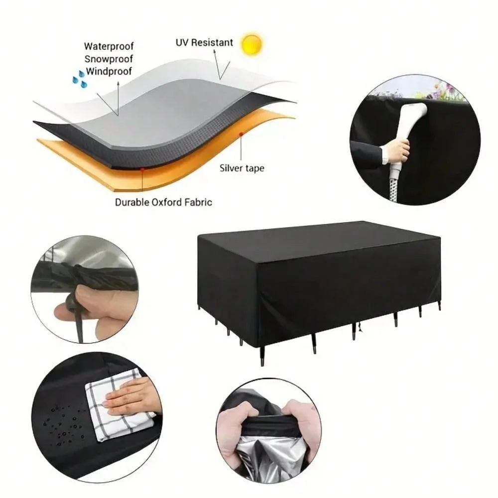 Ultimate Outdoor Furniture Cover - Waterproof, dustproof cover, durable and easy to clean, perfect for patios, gardens