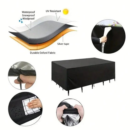Ultimate Outdoor Furniture Cover - Waterproof, dustproof cover, durable and easy to clean, perfect for patios, gardens