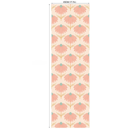 2m/3m Self Adhesive Wallpaper Rural Flowers Retro Plants Background Wall Paper Bedroom Entrance Renovation Wall Sticker