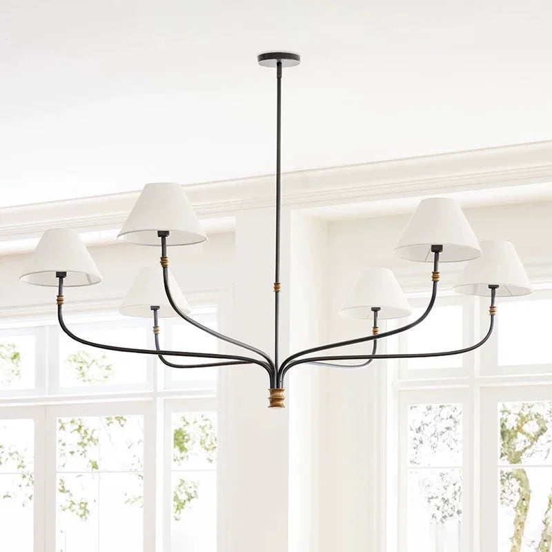 Rustic chandeliers Elegant and Warm black amd gold lights for Living Room Dining Table Lights Indoor Lighting Lusters Fixture