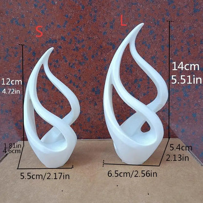 Printed light luxury art abstract sculpture, made of plastic in black and white, is the perfect decorative item for bedrooms, vi
