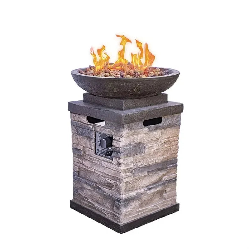 New Arrival Gas Fire Pit for Outdoor Garden for Camping Patio Backyard Parties Hiking Cooking Stone Look Fireplace