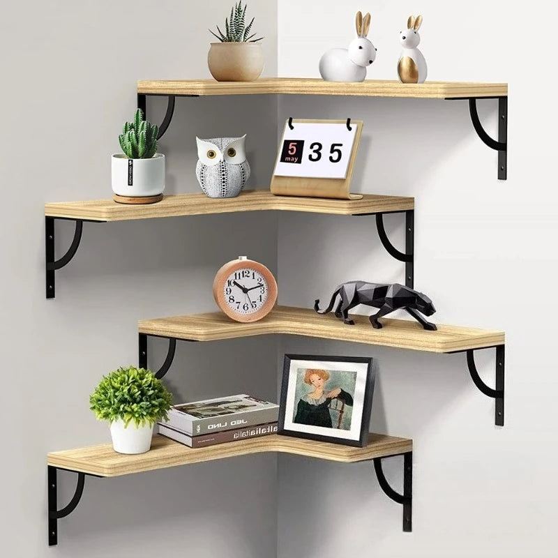 Wholesale Wood Floating Shelves Racks Wall Decor Rustic Farmhouse Wall  Room Shelves for Wall Storage Book Holders Set of 4