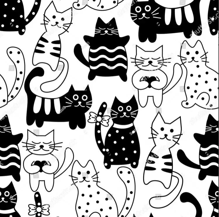 Custom Theme Nordic Cat Wallpaper Mural for Children's Bedroom Background Blue Cat Wall paper Art Boys Girls animal Home Decor