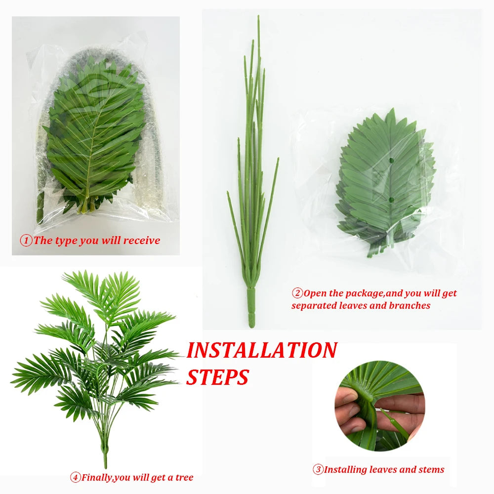 24 Leaves Areca Palm Artificial Plants Trees in Pot Plastic Green Fake Plant Tree Bonsai for Room Home Indoor Outdoor Decoration