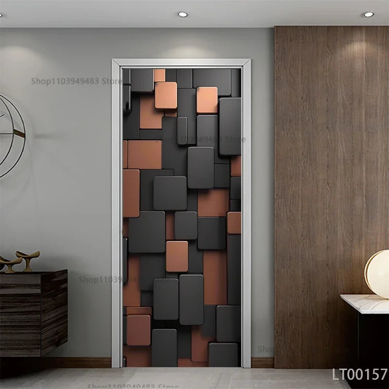 Wood Texture Series Waterproof Self-Adhesive Wallpaper Art Mural Stickers for Decor Door Cabinet Closet Ornamental Stickers