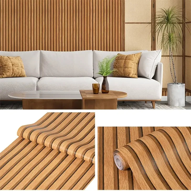 3m×40cm wood grain wallpaper Self Adhesive Removable Waterproof PVC wall sticker for Living Room Bedroom Wall DIY Modern Decor