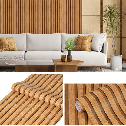 3m×40cm wood grain wallpaper Self Adhesive Removable Waterproof PVC wall sticker for Living Room Bedroom Wall DIY Modern Decor