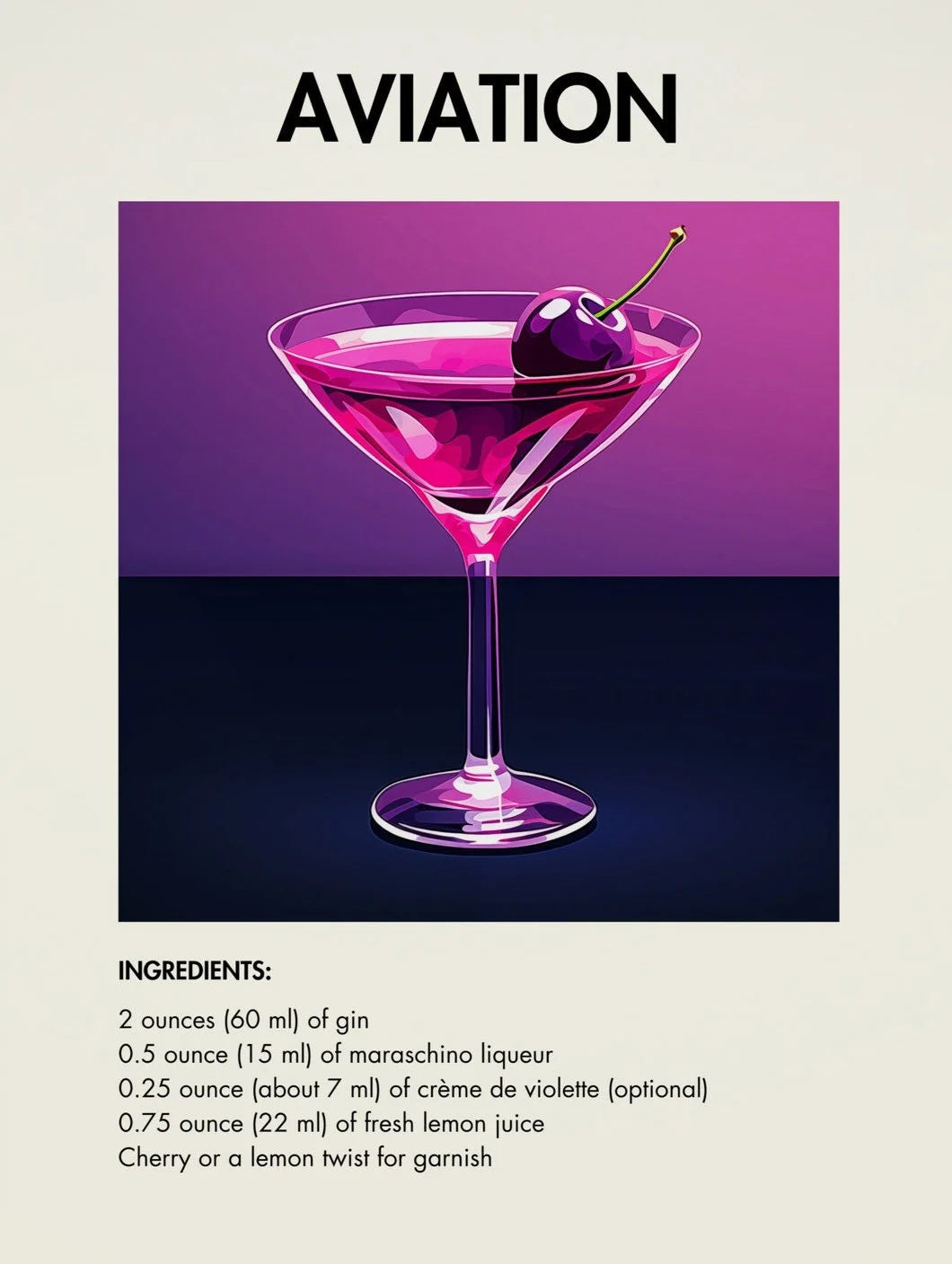 Classic Simple Bar Drinks Liquor Cocktail Bartending Recipe Poster Canvas Art Painting Prints Home Room Bar Wall Decoration
