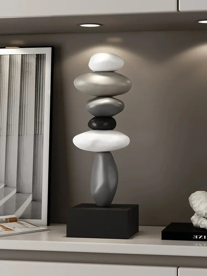Modern Art Feng Shui Stone Resin Sculpture Wine Cabinet Decor Living Room Desktop Home Decoration Stone Statue Model Figurines