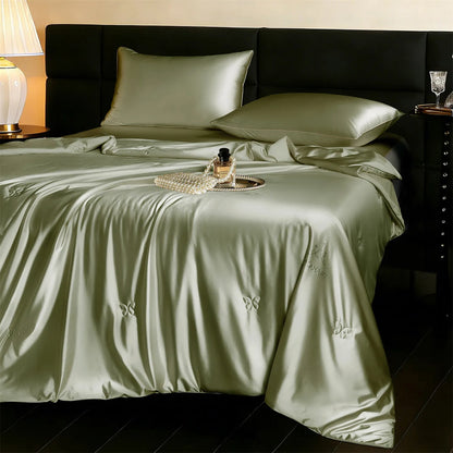 Silk Blanket with 100% Mulberry Silk Filled Summer Air Condition Throw Blanket Lightweight and Ultra Soft Thin Summer Comforter