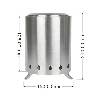 Camping Wood Stove Stainless Steel Outdoor Smokeless Fire Pit Small Backpacking Stove for Traveling Hiking Picnic