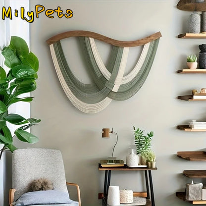 Creative Wooden Bohemian Wall Decor Retro Aesthetic Wall Art Tassel Tapestry Yarn Woven Wall Hanging Pendant Dorm Room