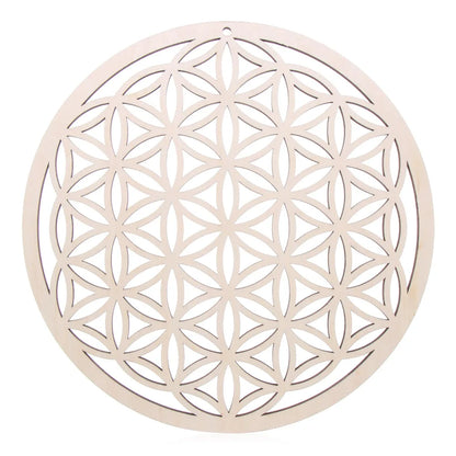 Wooden Wall Sign Flower of Life Shape Laser Cut Wood Wall Art Home Decor Handmade Coasters Craft Making Sacred Geometry Ornament