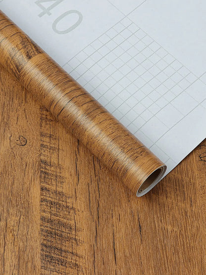 Self-Adhesive Wallpaper, Wood Grain, Thickened Contact Paper, Peel and Stick, Waterproof, Removable Furniture Refurbishment