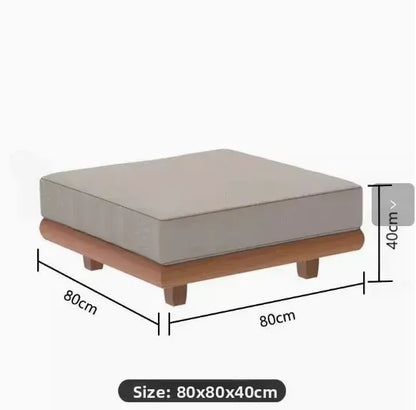 Patio Sofa Set, Made of Imported Teak Wood, Outdoor-grade Waterproof Fabric, Crack-resistant, Suitable for Outdoor Use.