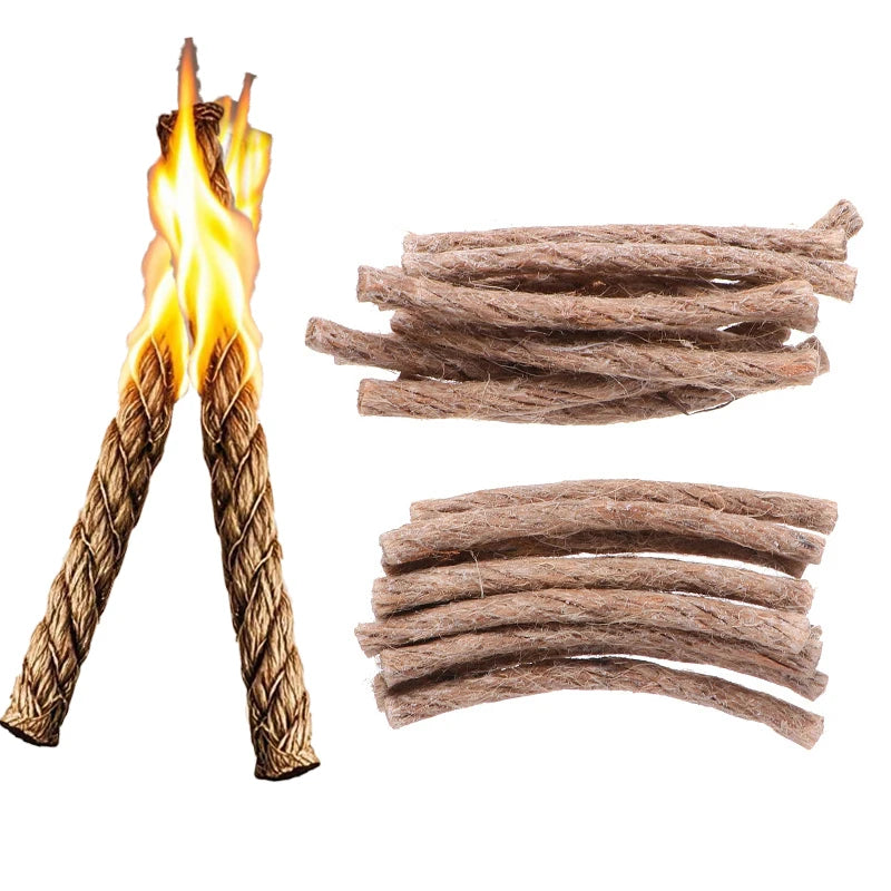 50pcs Fire Starters Rope Camping,Perfect Fire Starters for Pit,Campfires,Fireplaces, Bonfires,BBQ Wood Stoves,Camping Essentials