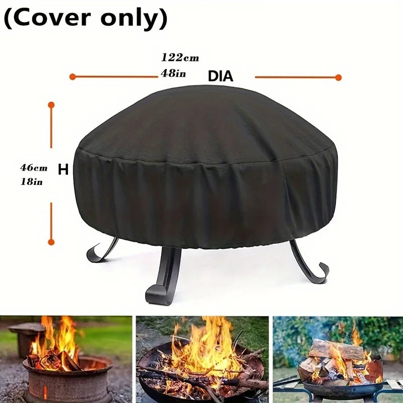 Heavy-duty Material Round Fire Pit Cover, Suitable for 28-48 Inch Fire Pits, Outdoor Patio Cover Round Cover