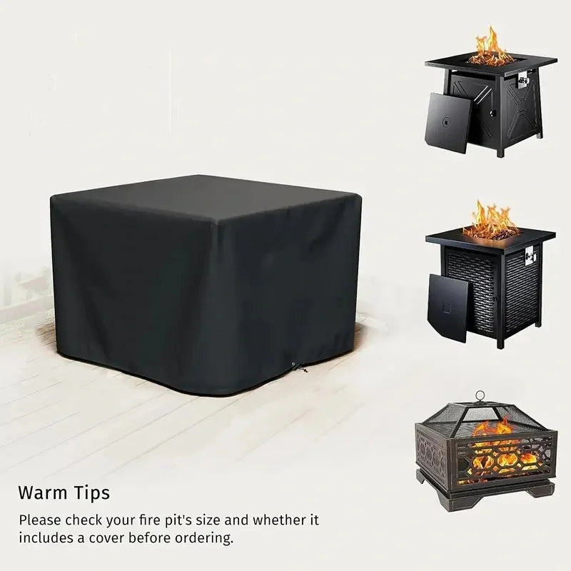 Square Fire Pit Cover, Breathable, Fits Most Fire Pit Tables, Suitable for Yard, Lawn, Garden,Outdoor Fire Pit Cover