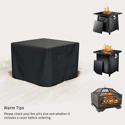 Square Fire Pit Cover, Breathable, Fits Most Fire Pit Tables, Suitable for Yard, Lawn, Garden,Outdoor Fire Pit Cover