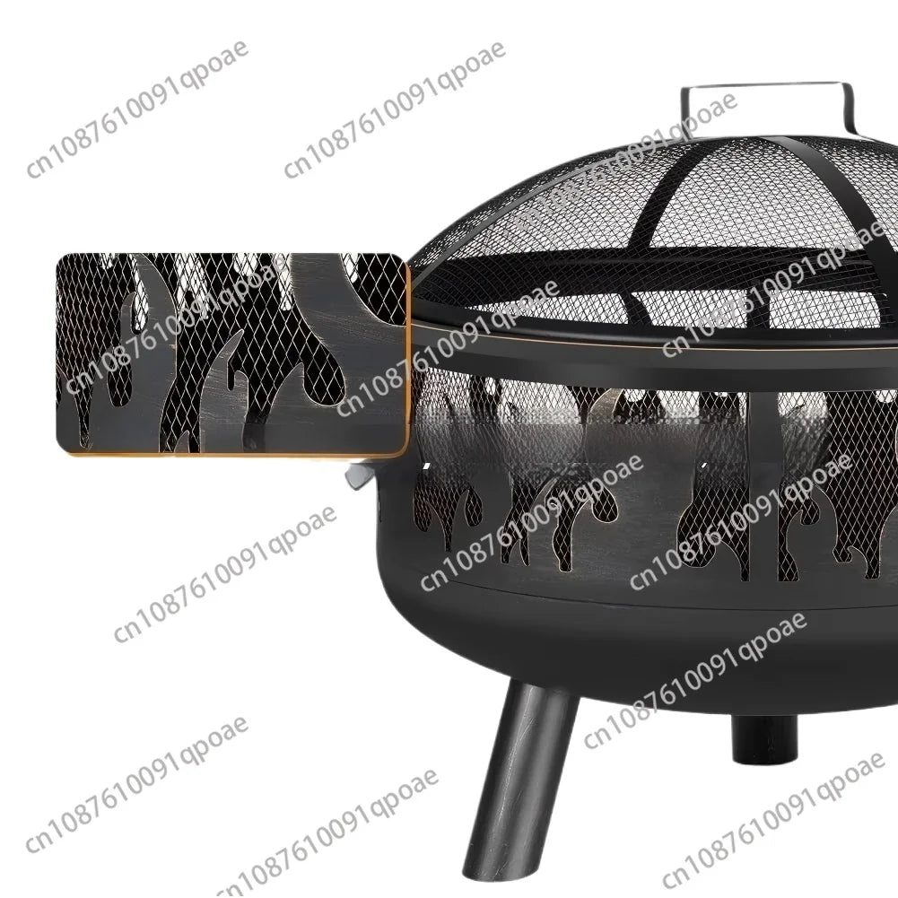 Cross-border Metal Multi-function Wood Burning Fire Pit for Outdoor Camping Grill Barbecue Charcoal Stove Flame Retardant