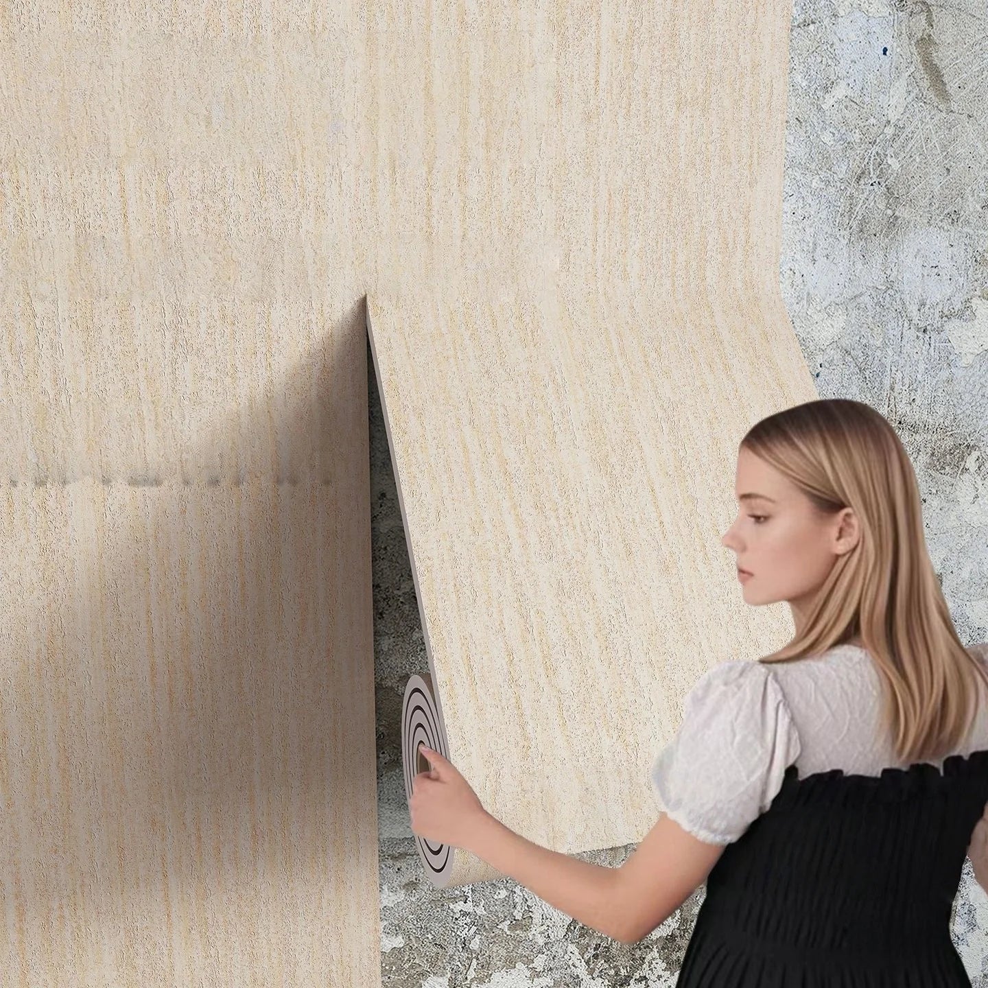 Stone Textured Imitation Roman Travertine Slate Wallpaper Self Adhesive Thickened Stretchable Flexible Wall Sticker Decoration.