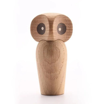 1PC Wood Owl Ornament Gift Creative Home Decoration Accessories Decor Figurine Modern Miniature Figurines
