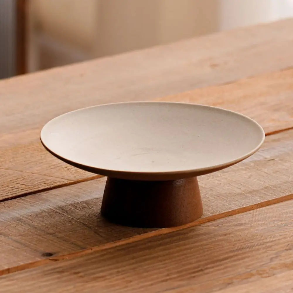 Kitchen Organizer Ceramic Storage Tray Durable Wooden Dessert Tray Reusable Simple Fruit Plate Commercial