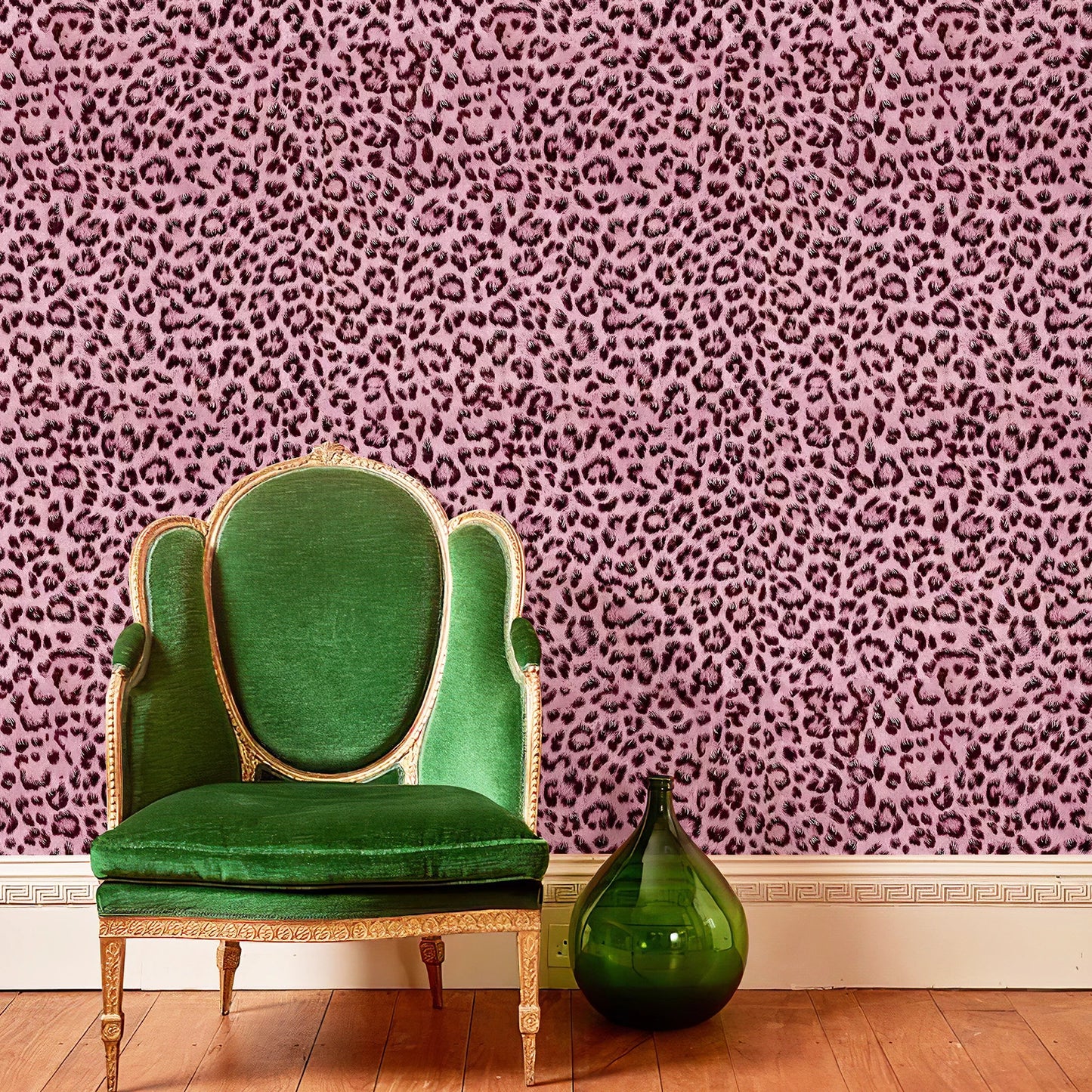 Classic Rose Pink Leopard Print Wallpaper Waterproof Peel and Stick Wall Decal for Bedroom Living Room Removable Wall Covering