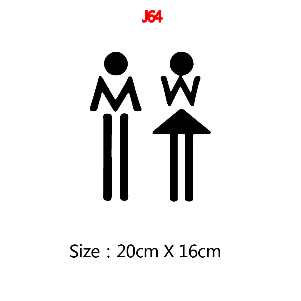 1 pc Cartoon Style Toilet and WC wallpaper Waterproof Wall Stickers Home Decor For washroom bathroom door Vinyl Art Decal