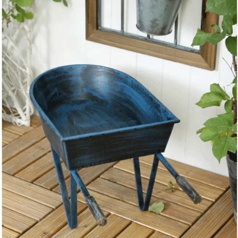 American Style Rural Flower Stand Outdoor Garden Rack for Plants Wrought Iron Do Old Decoration Shelf Creative Cart Plant Stand