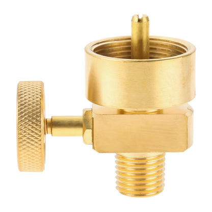 Solid Brass 1LB Propane Gas Disposal Cylinder Bottle Adapter Valve +1/4"NPT Male & M8*1 Female Thread Grill Fire Pit Stove BBQ