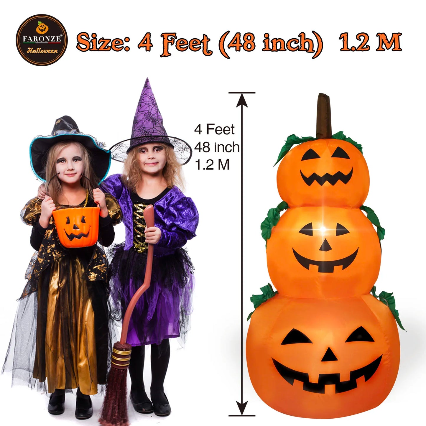 Inflatable Halloween Outdoor Decoration  Pumpkins, Yard Lawn Lighted Blow-up Decorations Suitable for Holiday Parties