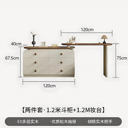 Adjustable Rustic Dressing Table Apartment Drawer Solid Wood Dressing Table Stool Drawer Penteadeira De Maquiagem Home Furniture