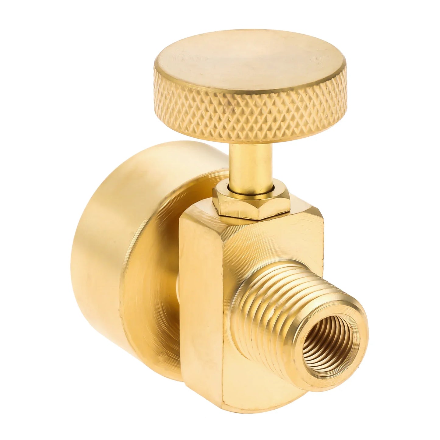 1LB Propane Gas Disposal Cylinder Bottle Adapter Valve Solid Brass +1/4"NPT Male & M8*1 Female Thread Grill Fire Pit Stove BBQ