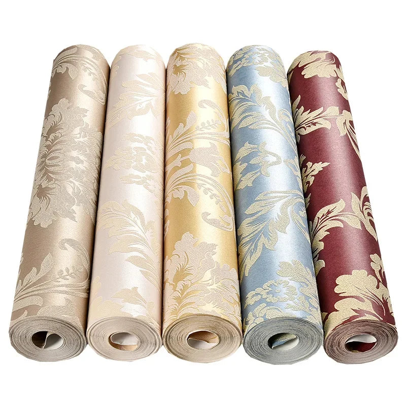 European Style Non-woven Wallpaper Bedroom Living Room Sofa TV Background Wall 3D Embossed Wallpaper