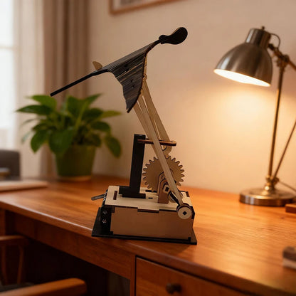 Desk Tabletop Decoration - Lifelike Wooden Electric Manta Ray Automaton; Unique Ocean Themed Decor for Home