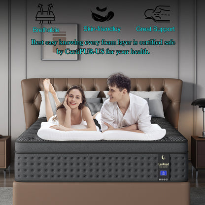 12inch Memory Foam Hybrid Mattress With Pocket Springs, Twin, Full, Queen, King, Sizes In A Box, Medium Firm, Mattresses For Support Comfort, Fiberglass-Free Suitable For Home Bedrooms, Hotels And Halls Of Residence