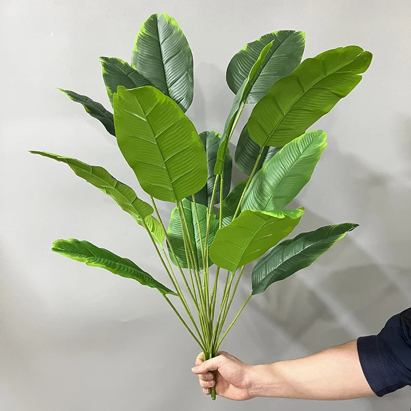 Artificial Bird of Paradise Plant 63'' Fake Palm Tree Feaux Plants in Pot Faux Banana Tree for Indoor Outdoor Home Office Decor