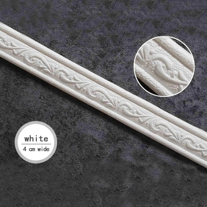 Self Adhesive Wall Border Strip Waterproof Wall Trim Line Wallpaper Skirting Border 3D Decor TV Background Wall Sticker for Home