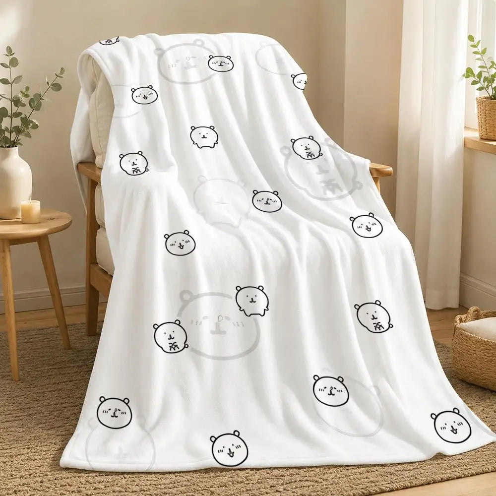 Joke Bear Cartoon Bear Art Throw 240g flannel blanket, suitable for sofas, beds, offices,  exquisite gift blankets