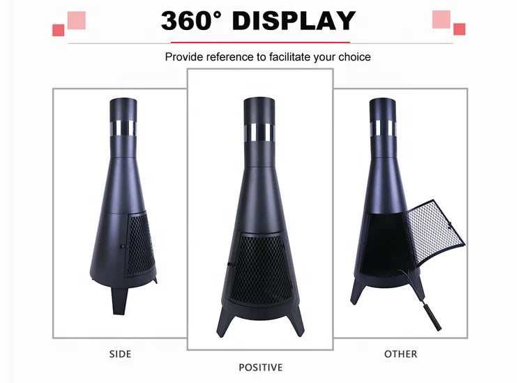 Chimenea Patio Heater Fire Pit Outdoor Garden Wood Burning Steel Metal Firepit Wood Burner Steel Chiminea